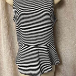 J. Crew Black and White Striped Tank Top